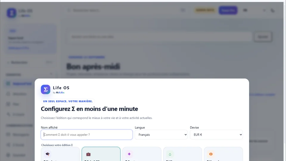 Life OS — personal productivity and digital product platform