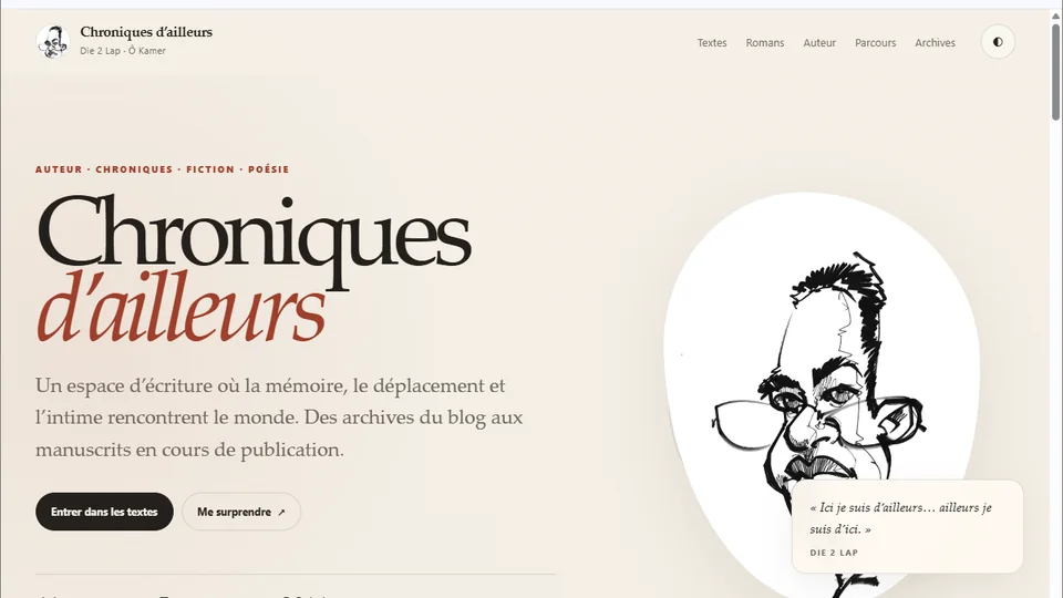Chroniques d’ailleurs — literary project